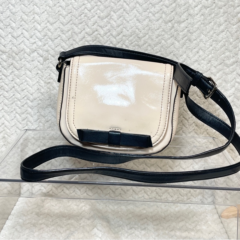 Kate Spade Light Pink Black Bow Mini Crossbody Bag | Coquette Minimalist